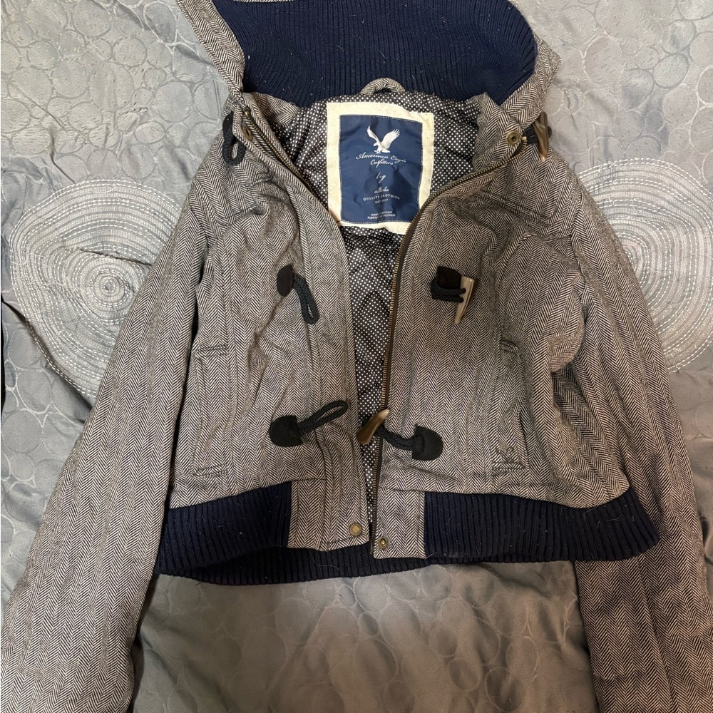 Kids Gray Jacket with Navy Accents